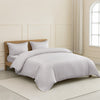 CUBE HOME Natural Bamboo Bedding Set (Duvet Cover + Deep Pocket Fitted Sheet + 2 Pillowcases), Light Grey