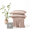 CUBE HOME Natural Bamboo Bedding Set (Duvet Cover And Pillowcases), Camel