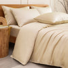 CUBE HOME Natural Bamboo Bedding Set (Duvet Cover And Pillowcases), Beige