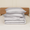 CUBE HOME Natural Bamboo Bedding Set (Duvet Cover And Pillowcases), Light Grey