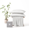 CUBE HOME Natural Bamboo Bedding Set (Duvet Cover And Pillowcases), White