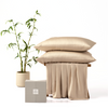 CUBE HOME Natural Bamboo Bedding Set (Duvet Cover And Pillowcases), Beige