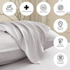 CUBE HOME Natural Bamboo Bedding Set (Duvet Cover + Deep Pocket Fitted Sheet + 2 Pillowcases), Light Grey