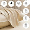 CUBE HOME Natural Bamboo Fitted Sheet, Deep Pocket, Beige